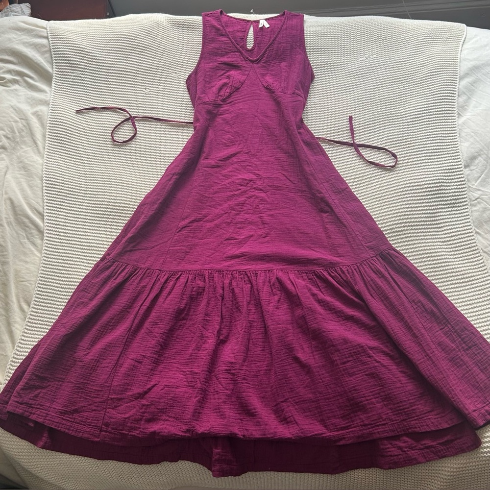 PACT Medium Organic Cotton Double Gauze Beach To Brunch Sangria Dress
